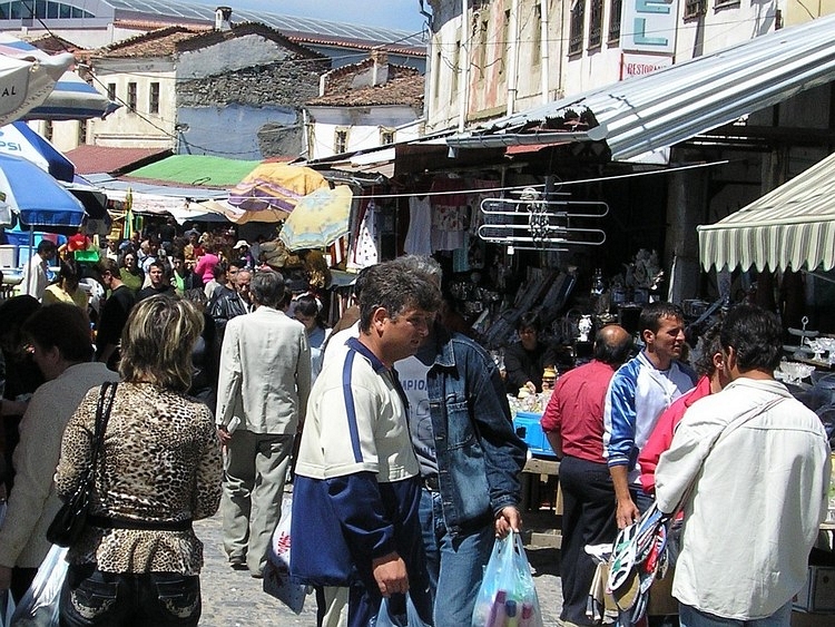 The Turkish Bazar in Korçë