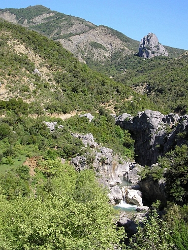Mountain landscape between Leskovik and the Greek border
