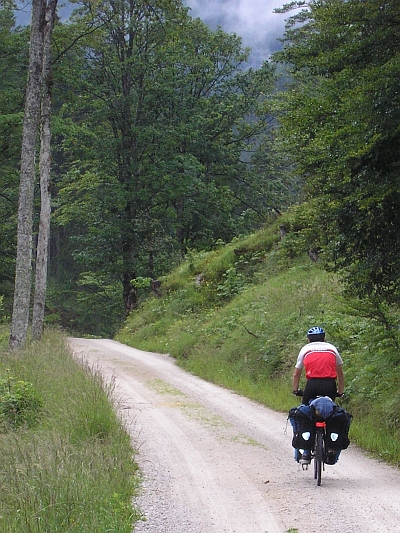 The Lonely Cyclist is descending to Mariazell, Austria