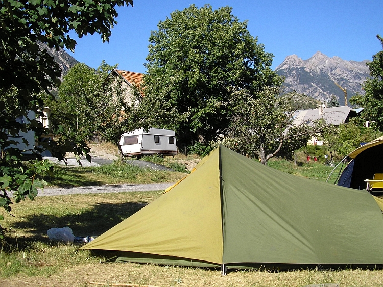 My tent on the Camping in Guillestre, France