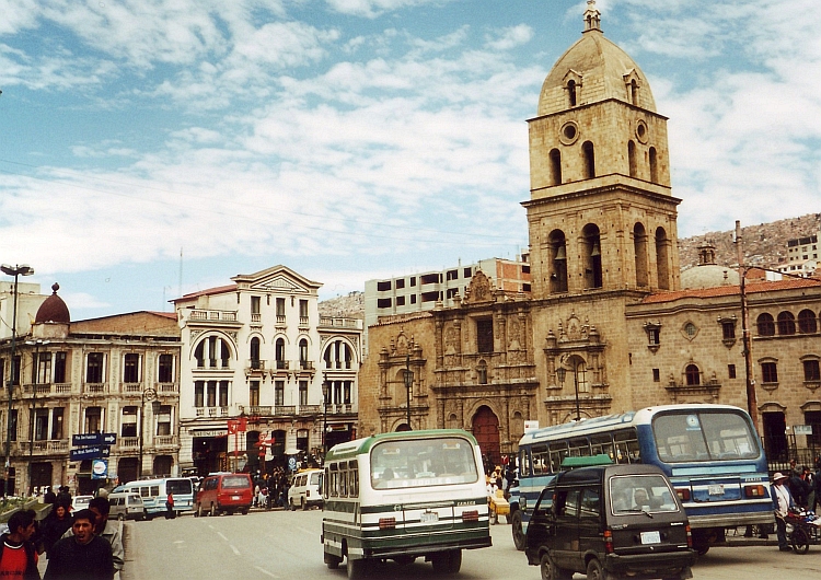 Street scene, Francesco Church, La Paz