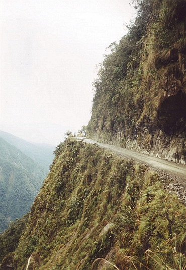 The Death Road from La Paz to Coroico in the jungle