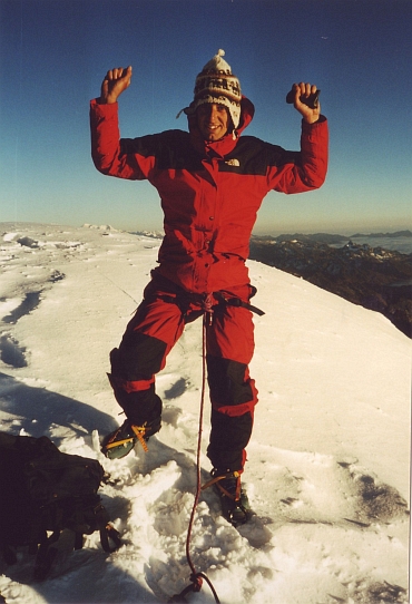 Ik, op de top van de Huayna Potosí