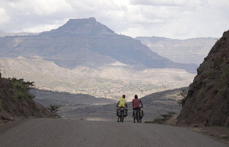 Willem (left) and Marco (right) on the road to Lalibela