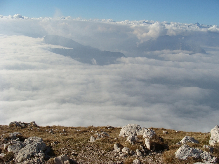 Clouds over Lago di Garda, view from Rifugio Chiesa