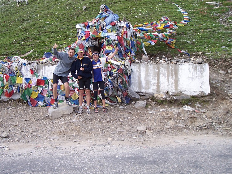Surrounded by prayer flags on the Rohtang La
