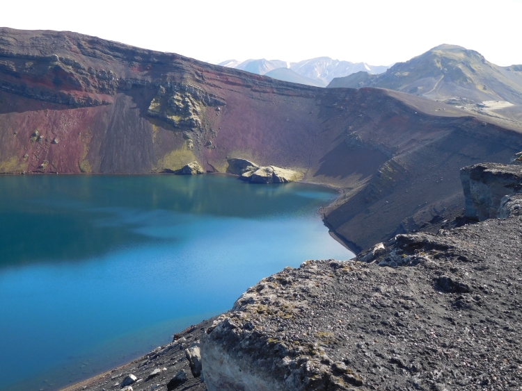 Crater lake Ljótipollur in Landmannalaugar