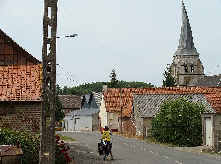 Willem and the strangely shaped church tower of Verchin