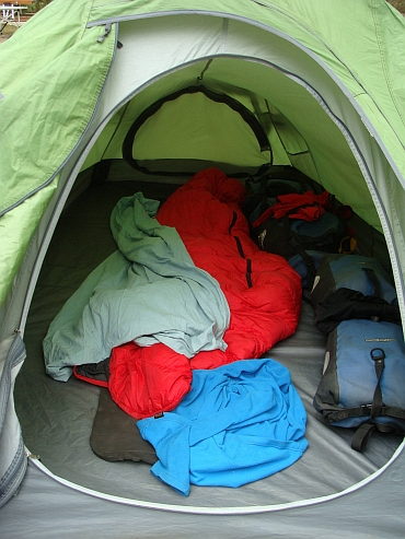 My tent in the camping of Pamplona