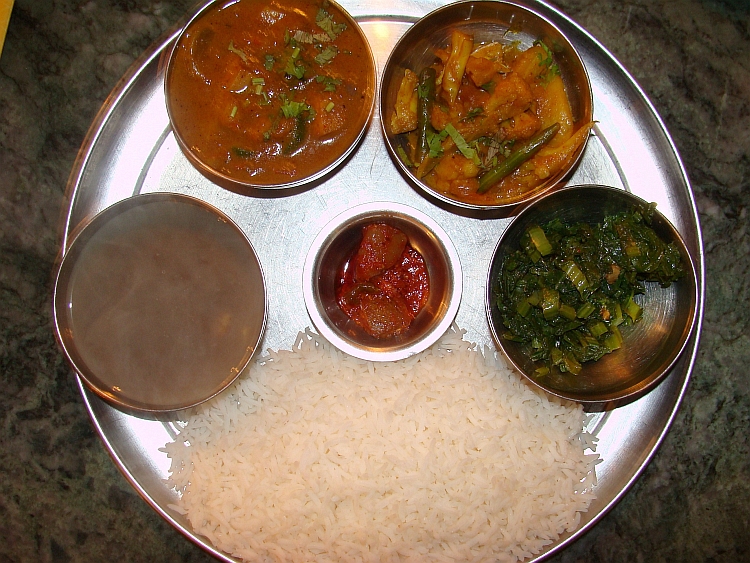 Dal Bhat, the traditional and daily meal for many Nepali