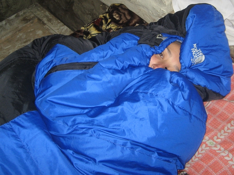 Ruth in sleeping bag