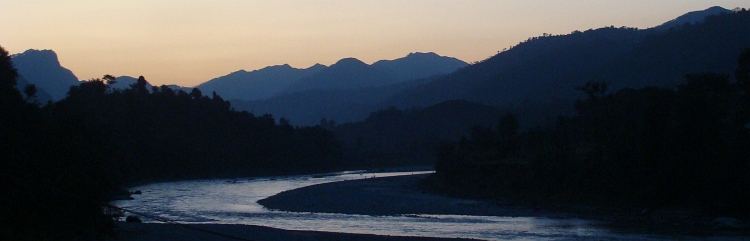 Sunset over Trisuli Valley