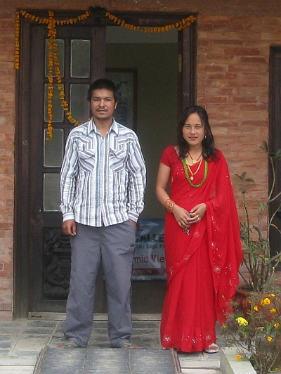 De eigenaren van ons hotel in Nagarkot