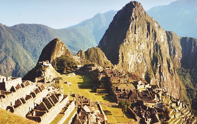 Machu Picchu and the rock pinnacle of Wayna Picchu